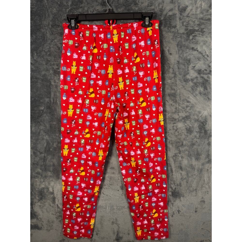 NOS NWT VTG 90s Disney Store Winnie The Pooh “Pooh Cocoa” Pajama Set Medium Red - Picture 9 of 15